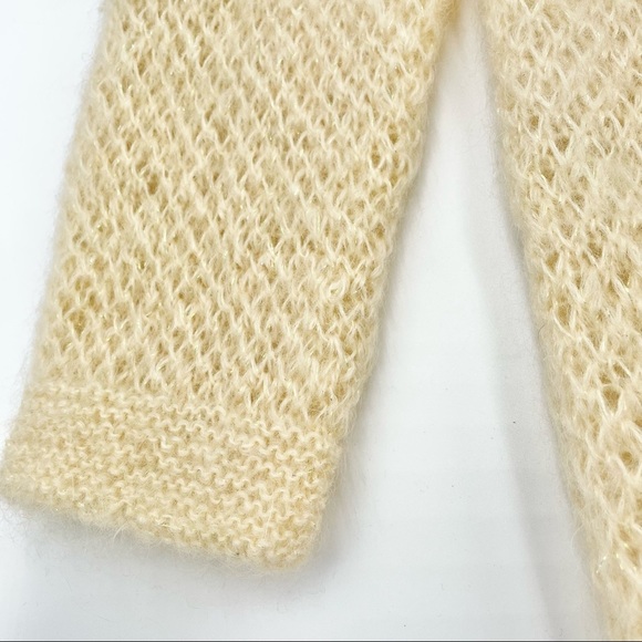 Handmade‎ Sparkly Open Cardigan Sweater Cream White Soft Angelcore Cottagecore - Picture 5 of 9